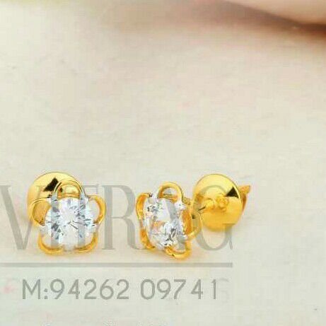 18kt Flower Shape Singal Stone Tops STG -0028