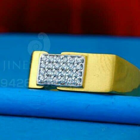 916 Work Were Cz Gold Gents Ring