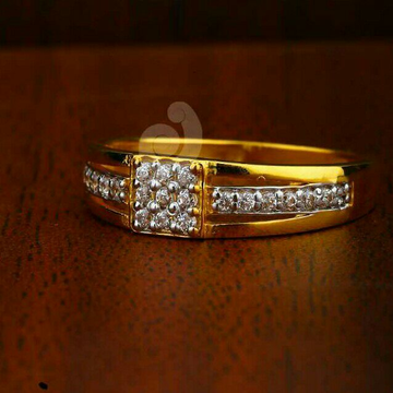 22ct Lightweight Cz Gents Ring