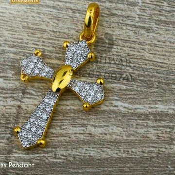 916 Exclusive Cz Gold Cross Pendant