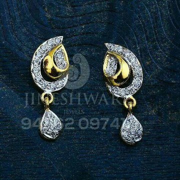 18kt Fancy Cz Gold Ladies Earrings ATG -0308