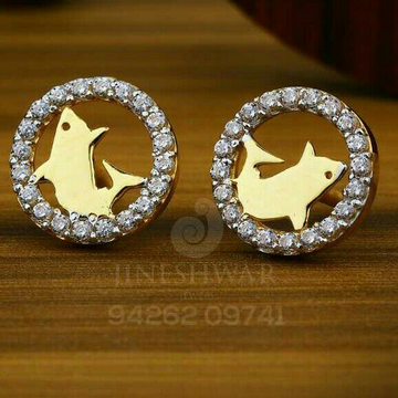 18kt Fish Shape CZ Gold Beby Tops ATG -0052