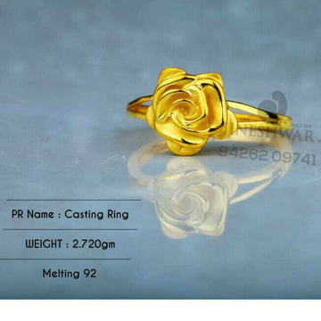 916 Flower Shape Plain Gold Casting Ladies Ring LR...