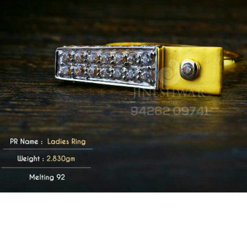 Classic Were Cz Gold Ladies Ring LRG -0375