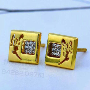 18kt Precious Palin Gold CZ Fancy Tops ATG -0071