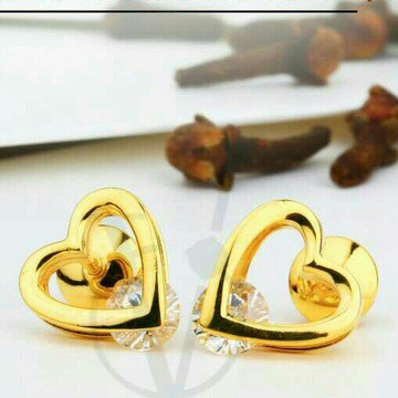 18kt Heart Shape Gold Singal Stone Tops STG -0075