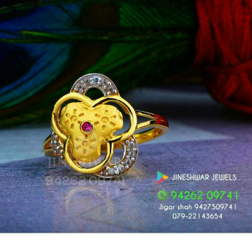 Exclusive Designer Gold Cz Ladies Ring LRG -0293