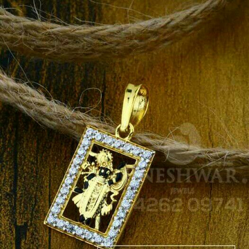 18kt Shrinathji Fancy Gold Cz Pendant