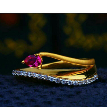 Gold color Stone Cz Fancy Ring LRG -0075