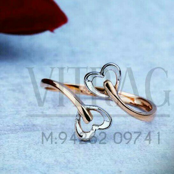 18kt Heart Shape Plain Rose Gold Ladies Ring LRG -...