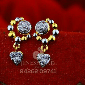 18kt Flower Design Cz Gold Ladies Tops ATG -0686