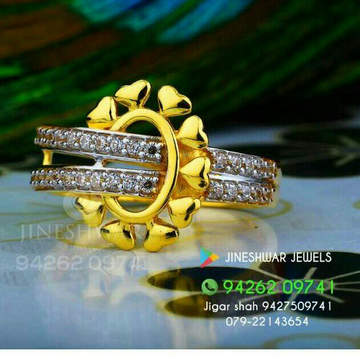 Designer Gold Cz Fancy Ladies Ring LRG -0291