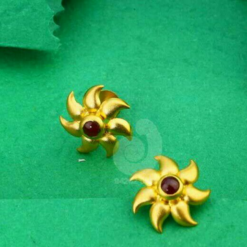 18ct Red Stone Cz Gold Tops