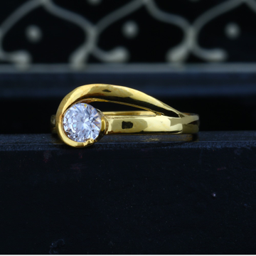 916 Plain Gold Solitaire Diamond Ring JJLR-012