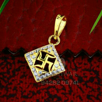 Cz Swastik Pendent 18kt