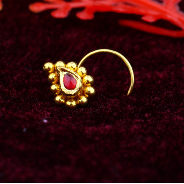 916 Gold Pink Stone Jadtar Nosepin JJ-023