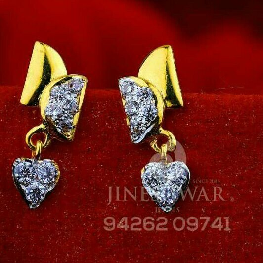 18kt Plain Fancy Cz Gold Ladies Tops ATG -0430