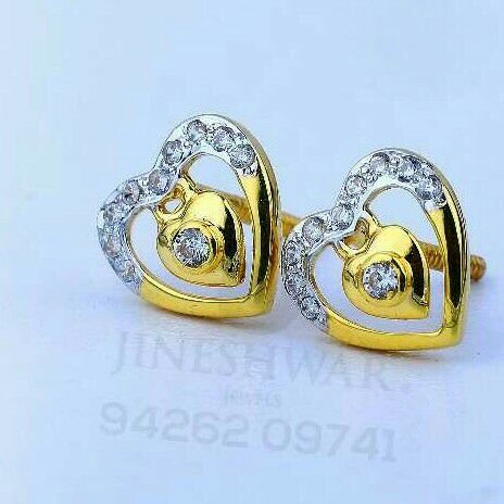 18kt Heart Shape Fancy CZ Gold Beby Tops ATG -0069