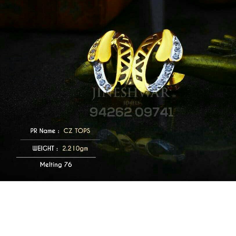 18kt Designer Cz Gold Ladies Tops ATG -0314