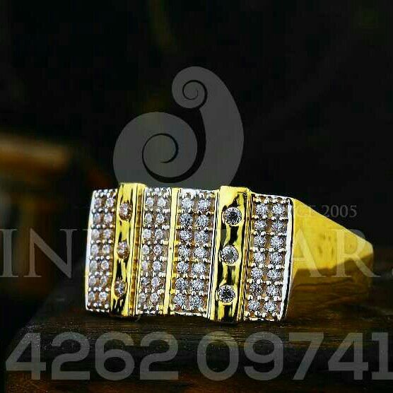 22kt Gold Cz Gents Ring