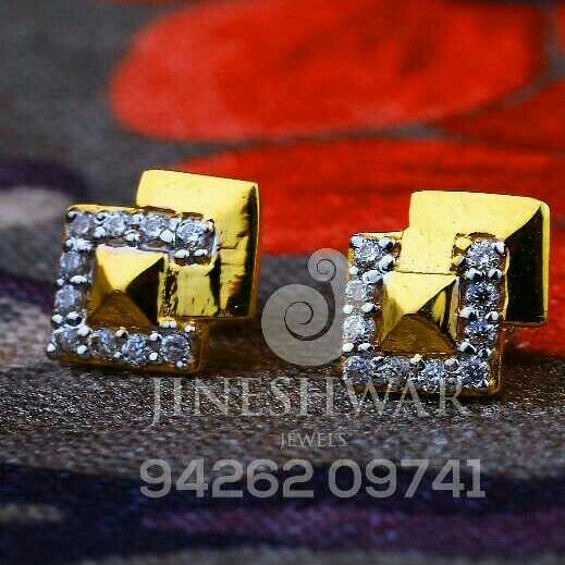 18kt Square shape Cz Gold Ladies Tops ATG -0256