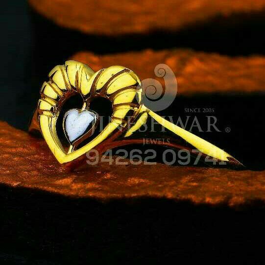 916 heart shape plain gold ladies ring lrg -0582