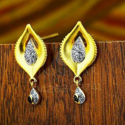 18kt Fancy Plain Gold Cz Ladies Tops ATG -0019