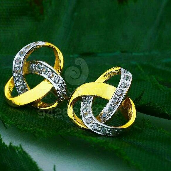 18kt Round Shape Fancy Cz Gold ladies Tops ATG -0080