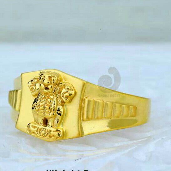 22ct Ashoke Stambh Plain Gents Ring