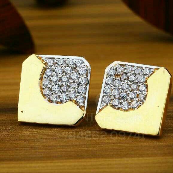 18kt Square Shape Fancy Cz Gold Ladies Tops ATG -0155