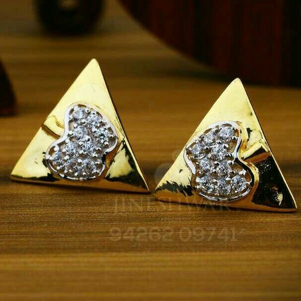 18kt Cz Gold Triangle Shape Ladies Tops ATG -0667