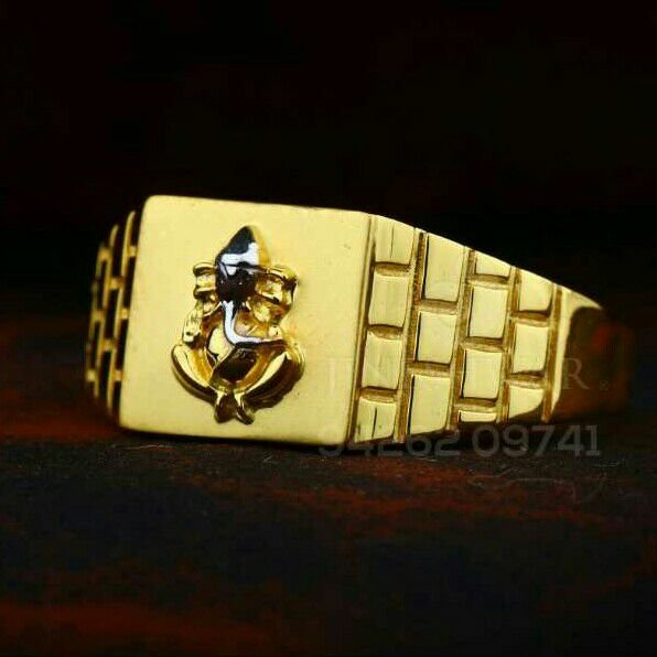 Ganpati Plain Casting Gents Ring 916