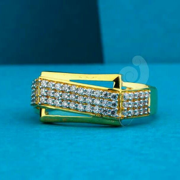 22ct Gold Cz Gents Ring