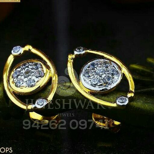 18kt Plain Cz Gold Work Were Ladies Tops ATG -0285