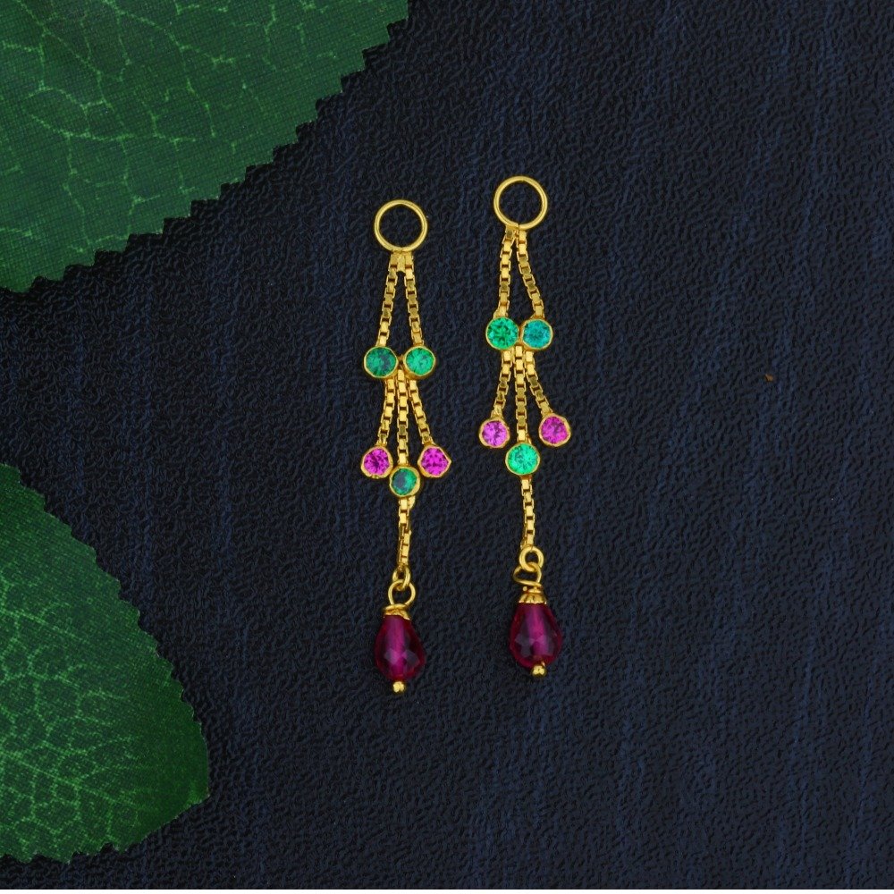 916 Gold Changeable Earring Drops JJ-012