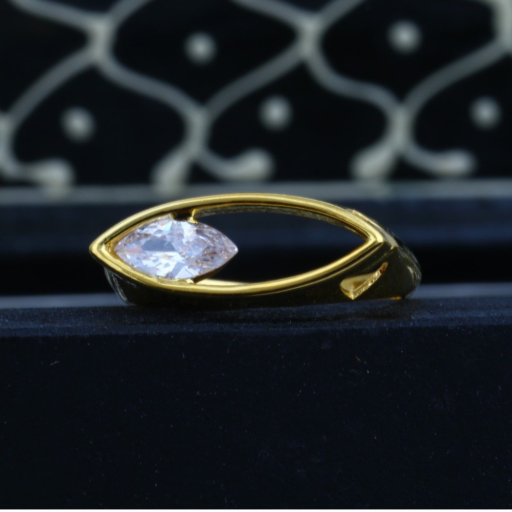22K CZ Gold Ladies Solitaire Diamond Ring JJLR-018