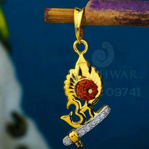 Om Rudraksh Plain Pendent