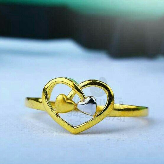 916 Fancy Heart Shape Plain Gold Ladies Ring LRG -0635