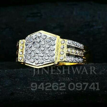 22kt Cz Gents Ring