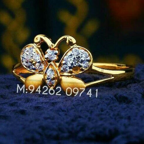 1 Gram Gold Plated Butterfly With Diamond Best Quality Ring For Women -  Style Lrg-011 at Rs 1350.00 | Rajkot| ID: 2850819257262