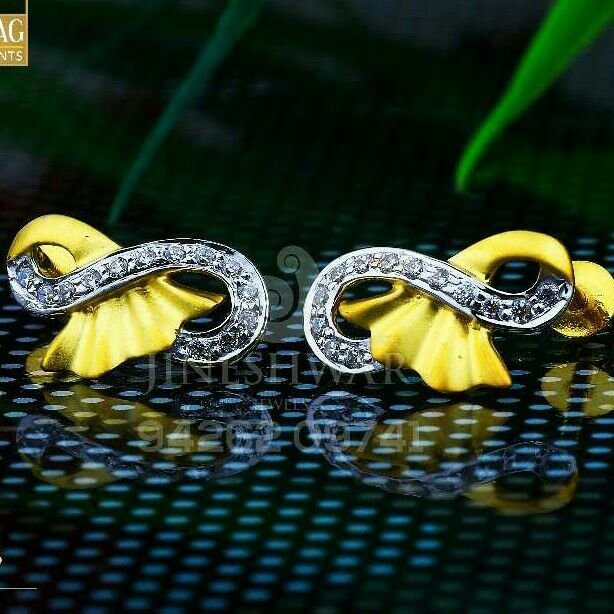 18kt Designer Fancy Cz Gold Ladies Tops ATG -0280