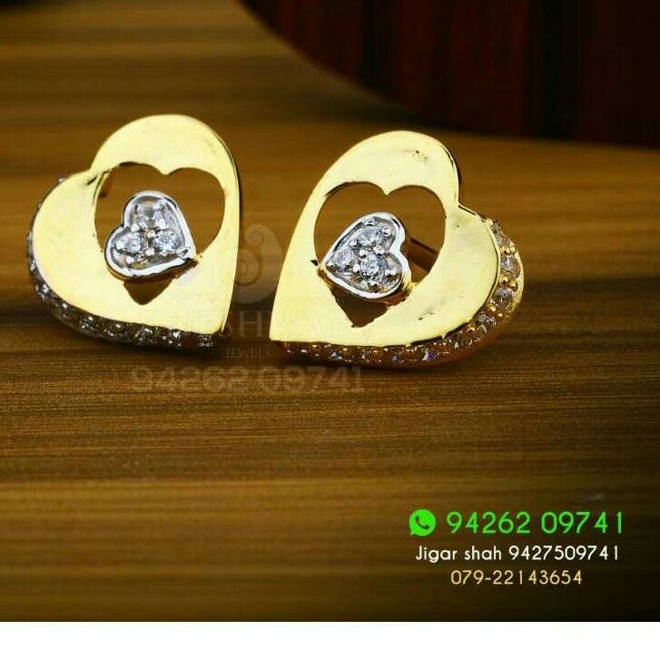 18kt Precious Heart Shape Gold Cz Ladies Tops ATG -0154