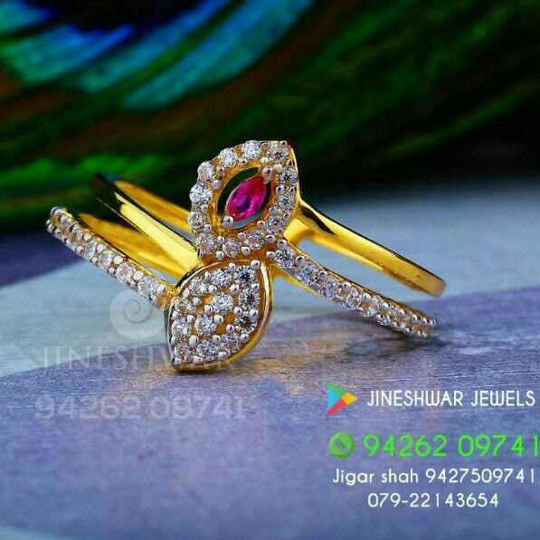 22kt cz gold fancy ladies ring lrg -0371