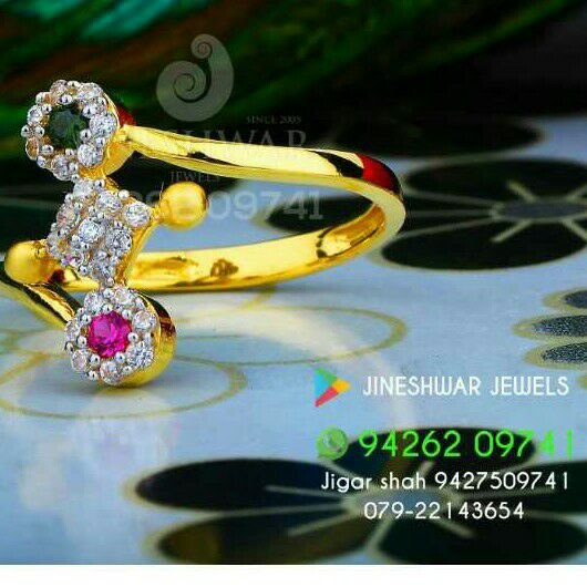 Gold fancy cz ladies ring 916 lrg -0246