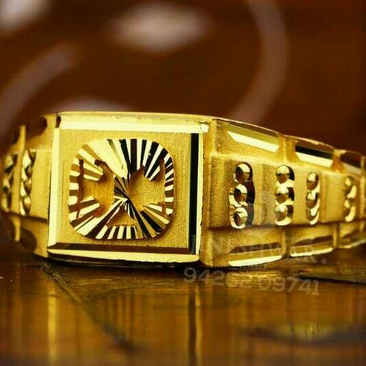 Gold Shiner Gents Ring 916