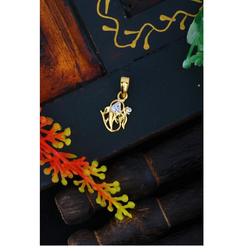 916 Gold CZ Pendant JJ - P007