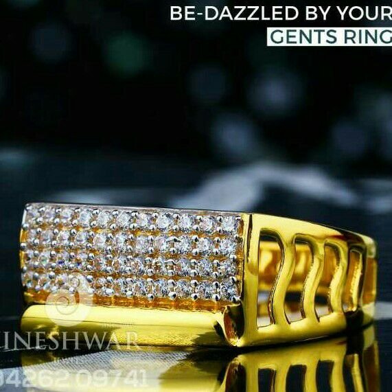 Attractive Cz Fancy Gents Ring 916