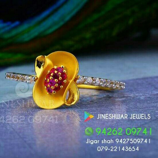 Color Stone Gold Cz Ladies Ring LRG -0297