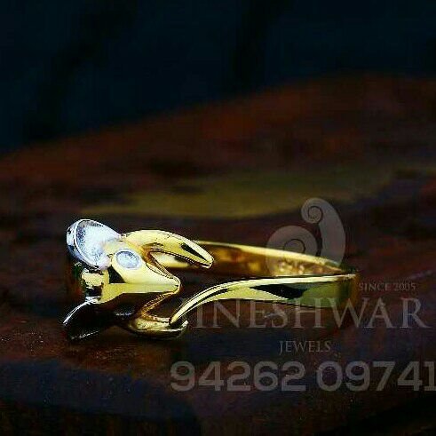 22kt Fancy Designer Plain Gold ladies Ring LRG -0776