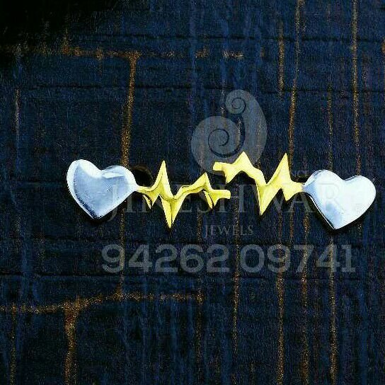 Gold Heart beat Shape Plain Casting Tops CTG -0079